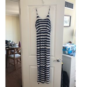 💙BOGO💙 Lush Navy and White Striped Maxi Dress